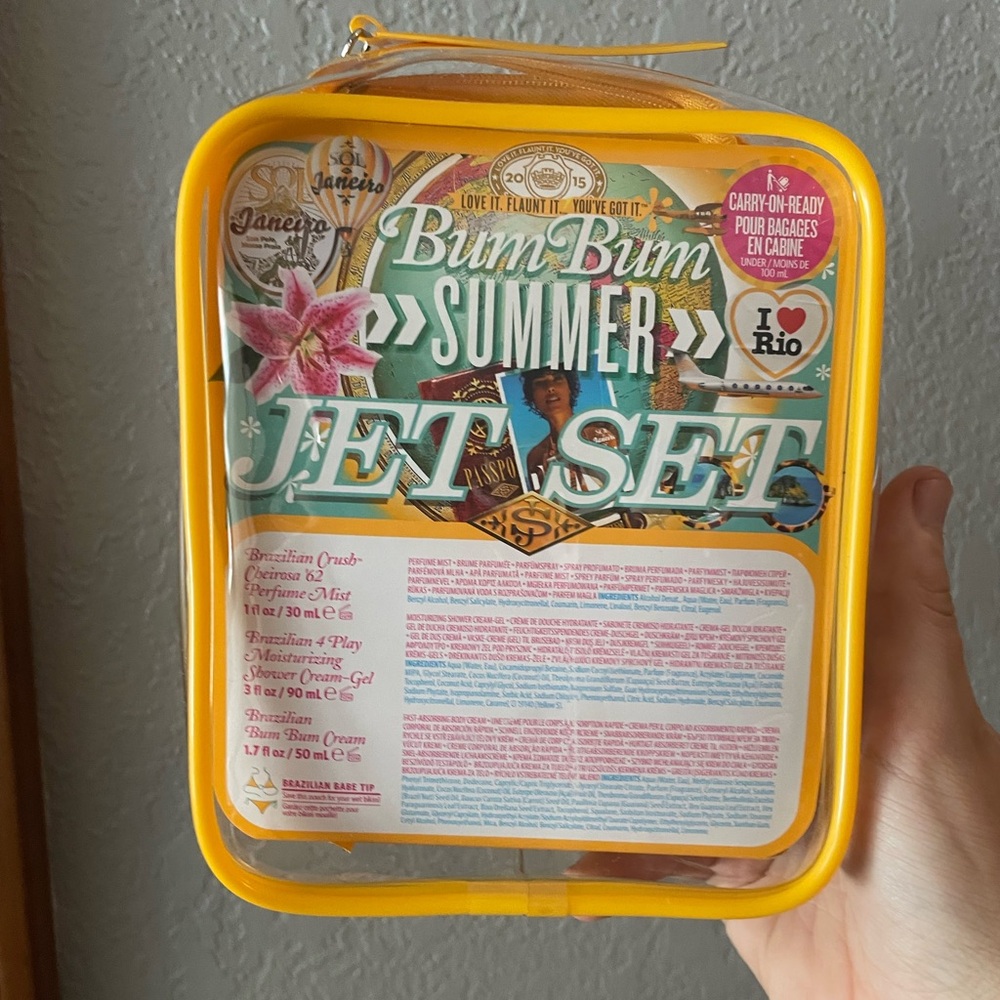 Sol de Janeiro Transparent Pouch with Vibrant Yellow Trim - Picture 5 of 5